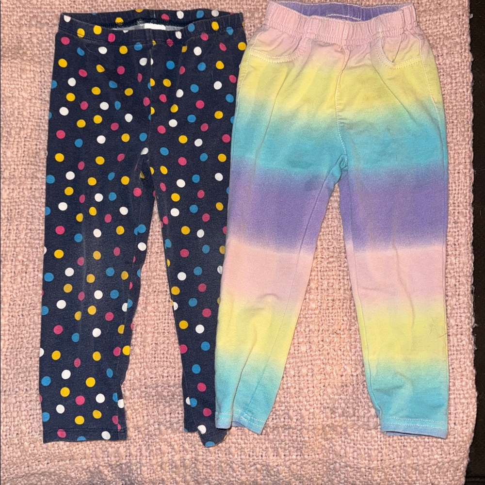 Colorful Polka Dot and Ombre Leggings Set